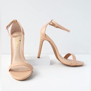 Lulu’s Nude Ankle Strap Heels, size 8